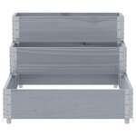 vidaXL Lit surélevé à 3 niveaux gris 120x80 cm bois de pin massif