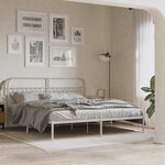 vidaXL Cadre de lit métal sans matelas et tête de lit blanc 183x213 cm