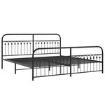 vidaXL Cadre de lit métal sans matelas avec pied de lit noir 193x203cm