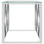 vidaXL Table basse 110x45x45 cm acier inoxydable et verre