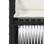 vidaXL Chaises de jardin lot de 4 avec coussins noir résine tressée