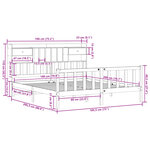 vidaXL Lit bibliothèque sans matelas 180x200 cm bois massif de pin
