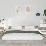 vidaXL Cadre de lit Blanc 200 x 200 cm Bois massif en pin