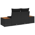 vidaXL Canapé de jardin Noir 184 x 62 x 85cm polyrotin