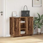 vidaXL Buffet avec porte Bois Ancien 90 x 32 x 75 cm Bois d'ingénierie