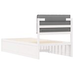 vidaXL Cadre de lit avec tête de lit rembourrée Gris clair 90 x 190 cm