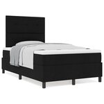 vidaXL Lit avec sommier et matelas noir petit double tissu