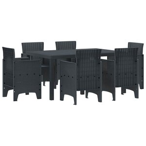 vidaXL Ensemble de salle à manger pour jardin 7 Pièces Anthracite