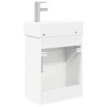 vidaXL Meuble de salle de bain avec robinet Blanc 45 5 x 25 5 x 84 cm