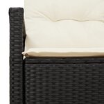 Canapé de jardin 2 places vidaXL avec coussins en poly rotin noir