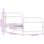 vidaXL Cadre de lit sans matelas 100x200 cm chêne fumé bois ingénierie