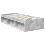 vidaXL Cadre de lit avec tête de lit Gris Béton 75 x 190 cm Pin massif