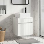 vidaXL Meuble de lavabo mural Blanc brillant 49 x 41 x 63 cm