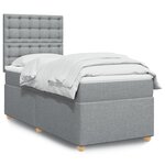 vidaXL Sommier à lattes de lit avec matelas gris clair 80x200 cm tissu