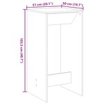vidaXL Table de bar Chêne noir 51 x 50 x 103 5 cm Bois d'ingénierie
