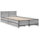 vidaXL Cadre de lit avec tiroirs sans matelas sonoma gris 75x190 cm