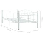 vidaXL Cadre de lit de repos Blanc Métal 90 x 200 cm
