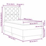 vidaXL Lit à ressorts avec matelas - Gris foncé  90x190 cm  en tissu