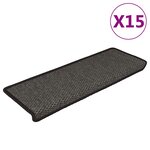 vidaXL Tapis d'escalier autocollants 15 Pièces 65x21x4 cm Anthracite