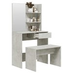 vidaXL Ensemble de coiffeuse Gris béton 74 5x40x141 cm