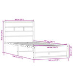 vidaXL Cadre de lit en métal sans matelas chêne sonoma 100x190 cm
