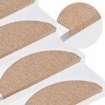 vidaXL Tapis d'escalier auto-adhésifs 30 Pièces beige 65x22 5x3 5 cm