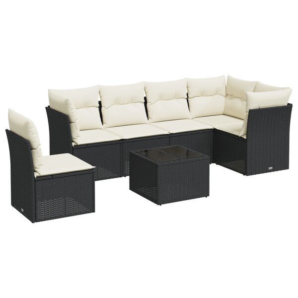 vidaXL Salon de jardin 6 Pièces avec coussins marron résine tressée