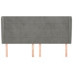vidaXL Tête de lit avec oreilles Gris clair 183x23x118/128 cm Velours