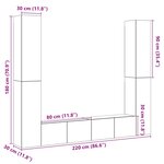 vidaXL Meubles TV muraux 6 Pièces chêne artisanal bois d'ingénierie