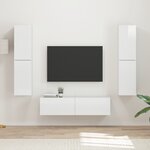 vidaXL Ensemble meuble TV 6 Pièces Blanc brillant Bois d'ingénierie