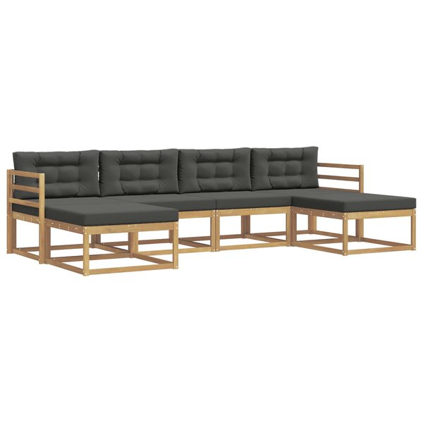 vidaXL Ensemble de canapés d'extérieur 6 Pièces Blanc et anthracite