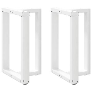 vidaXL Pieds de table à manger en T  2 pièces  blanc  60 x 35 x (72-73) cm  acier