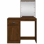 vidaXL Coiffeuse avec lumières LED chêne marron 90x42x132 5 cm