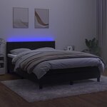 vidaXL Sommier à lattes de lit avec matelas et LED Noir 140x190 cm