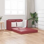 vidaXL Canapé-lit 2 en 1 rouge bordeaux 112x174x55 cm similicuir
