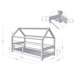 Lit cabane avec étagère 120 x 180 verni