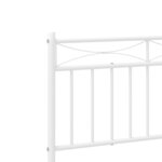 vidaXL Cadre de lit métal avec tête de lit/pied de lit blanc 193x203cm