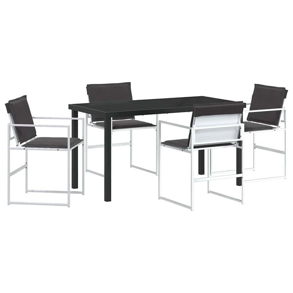 vidaXL Ensemble de salle à manger pour jardin 5 Pièces Blanc