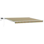 vidaXL Auvent Rétractable with 400 × 300 cm Vert et jaune