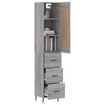 vidaXL Buffet haut Sonoma gris 34 5x34x180 cm Bois d'ingénierie