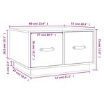 vidaXL Table basse Gris 60x53x35 cm Bois massif de pin