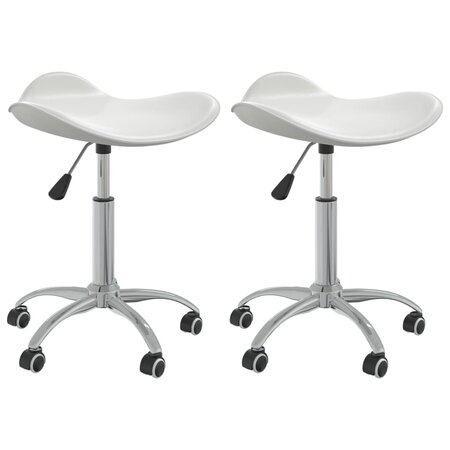 vidaXL Chaises pivotantes à manger lot de 2 blanc similicuir