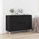 vidaXL Buffet avec tiroir Noir 101 x 35 x 60 cm Bois d'ingénierie