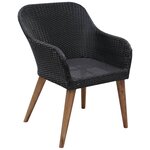 vidaXL Ensemble à manger d'extérieur 9Pièces coussins résine tressée noir