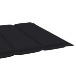 Vidaxl chaise longue avec table et coussin bois de teck solide