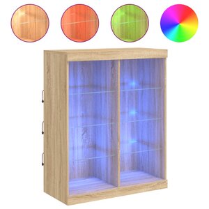 vidaXL Buffet avec lumières LED chêne sonoma 81x37x100 cm
