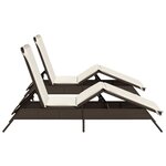 vidaXL Chaises longues avec coussins lot de 2 marron résine tressée