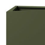 vidaXL Jardinières 2 Pièces vert olive triangulaire 40x34 5x70 cm acier