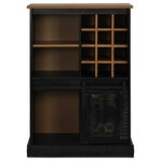 vidaXL Armoire à vin HALDEN casiers à vin porte coulissante noir pin
