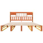 vidaXL Lit bibliothèque sans matelas cire marron 200x200 cm pin massif